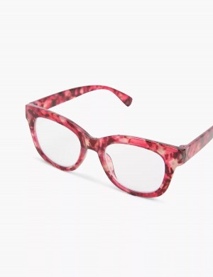 Dámské Brýle Lane Bryant Fuchsia Tortoiseshell Print Square Reading Červené | VKC462XS