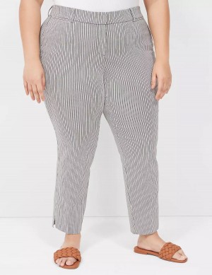 Dámské Kalhoty Lane Bryant 4-Season Slim Ankle Černé Proužek | JAK8866JT