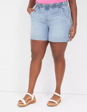 Dámské Kraťasy Lane Bryant Pull-On Fit Flirty Jean Světle Blankyt | HWS9338OQ