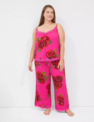 Dámské Pyžama Lane Bryant Ruched Cami & Pant PJ Set Růžové Fuchsie | IPL4478LZ