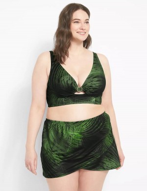 Dámské Sukně Lane Bryant Faux-Wrap Swim Tmavě Zelene | PXR9134MO