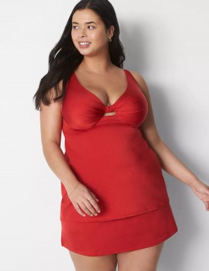 Dámské Sukně Lane Bryant Shimmer Slitted Swim Červené | PEA9171OC