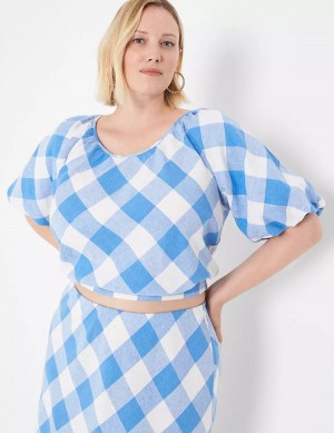 Dámské Tričko Lane Bryant Crop Balloon-Sleeve Top Blankyt Bílé | XOD1598IN