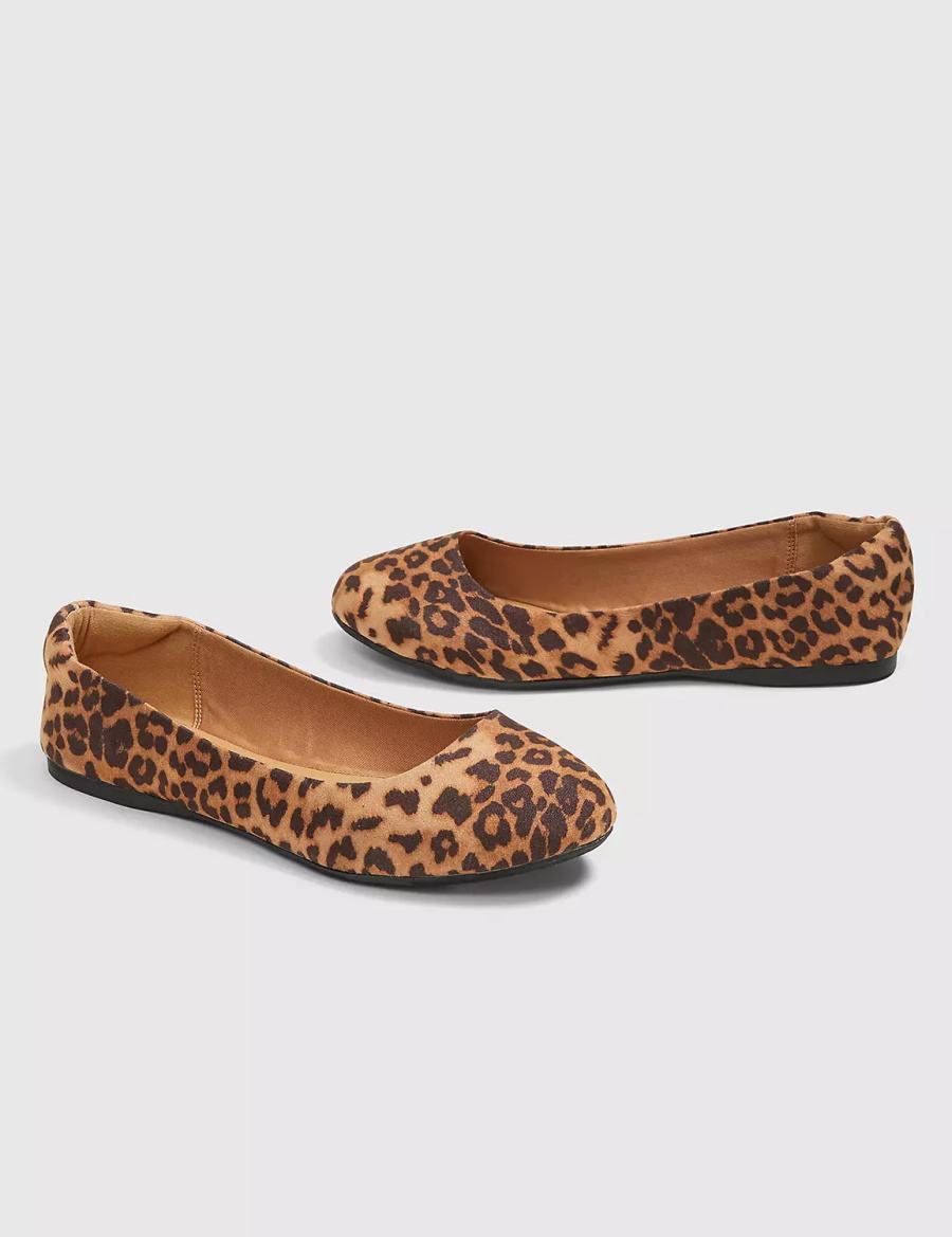 Dámské Baleríny Lane Bryant Dream Cloud Round-Toe Flat - Leopard Print Hnědé Černé | OOJ2132JM