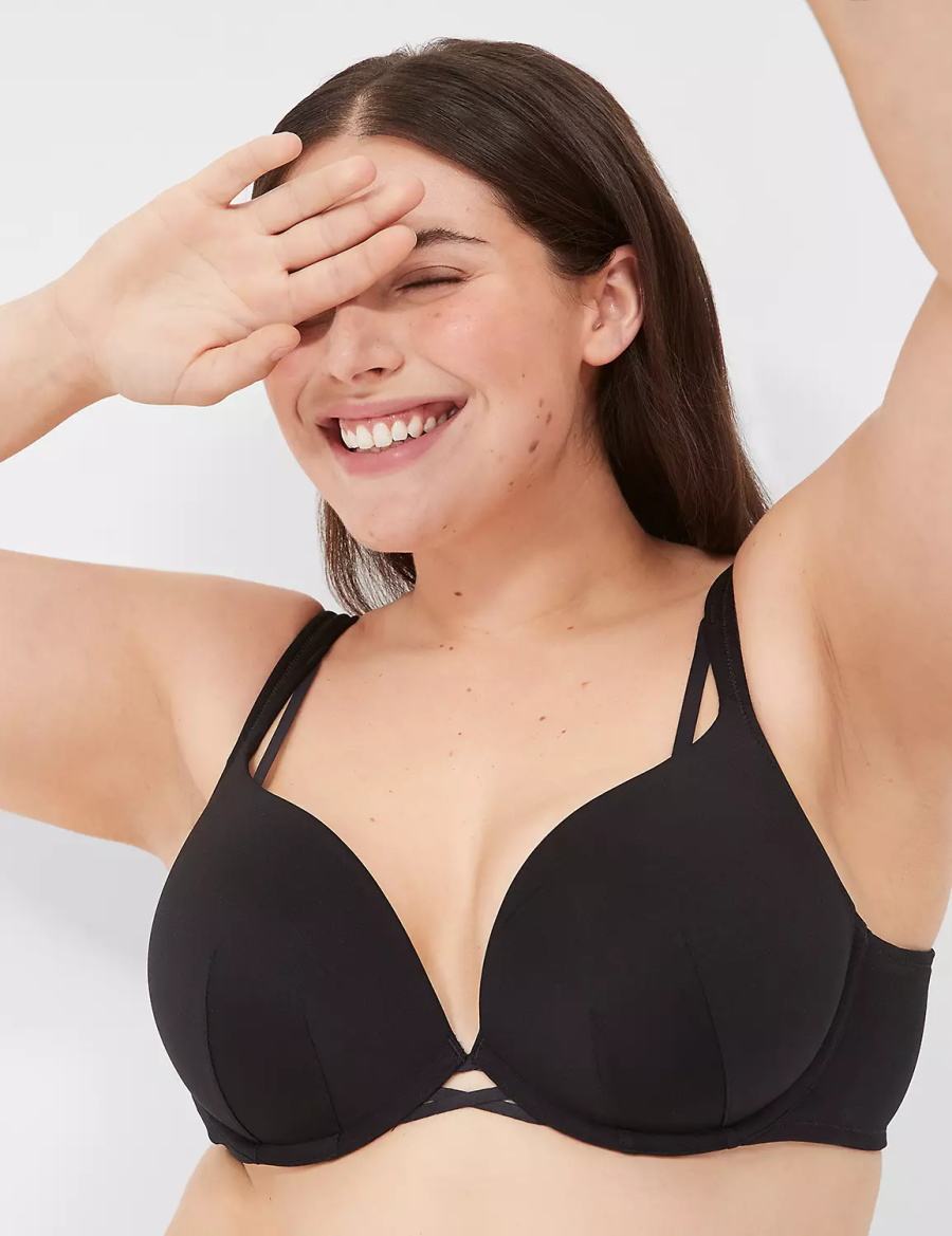 Dámské Bralettes Lane Bryant Boost Plunge Černé | CWK6686HT