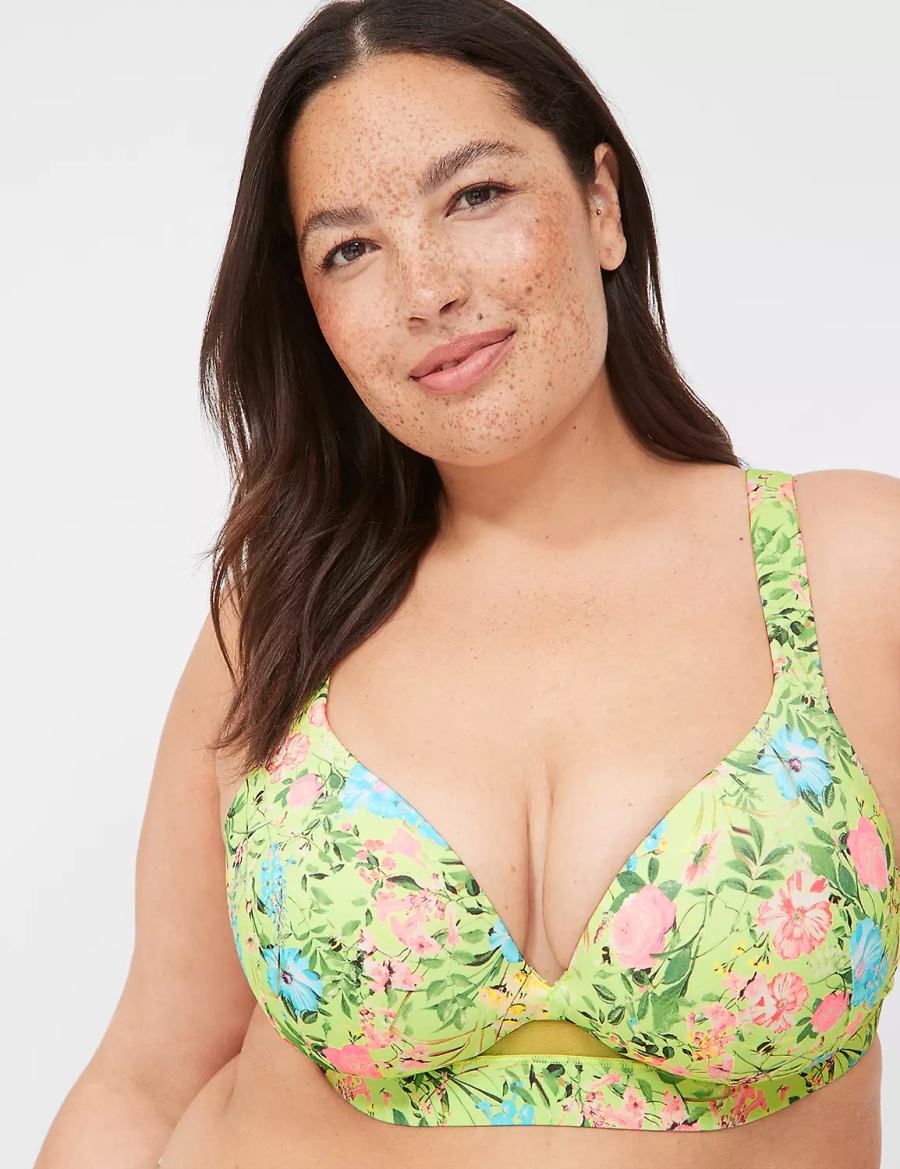 Dámské Bralettes Lane Bryant Comfort Bliss Lightly Lined Plunge Zelene | XIC9090MV