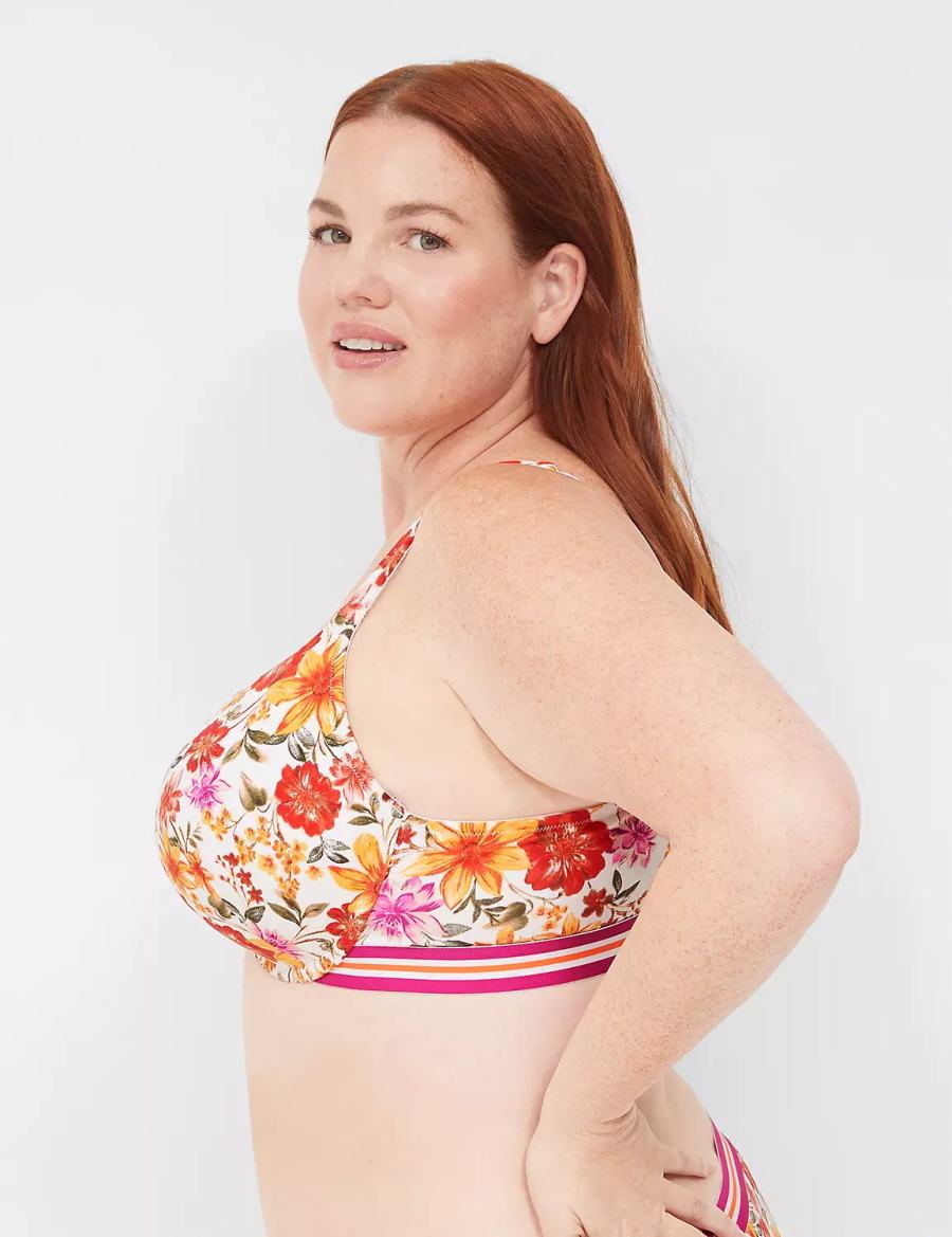 Dámské Bralettes Lane Bryant Cotton Boost Plunge Bílé | OGP2594NO