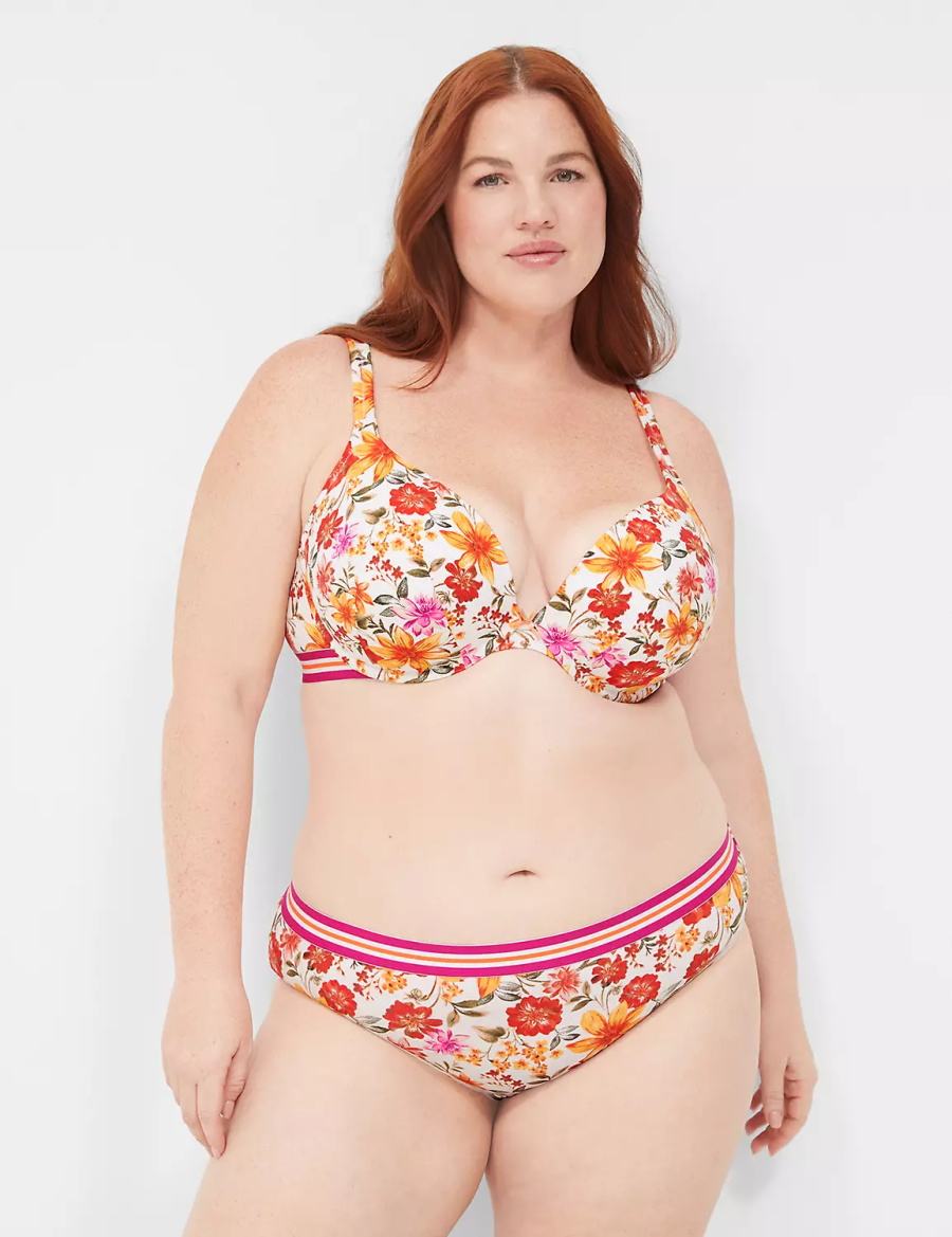 Dámské Bralettes Lane Bryant Cotton Boost Plunge Bílé | OGP2594NO