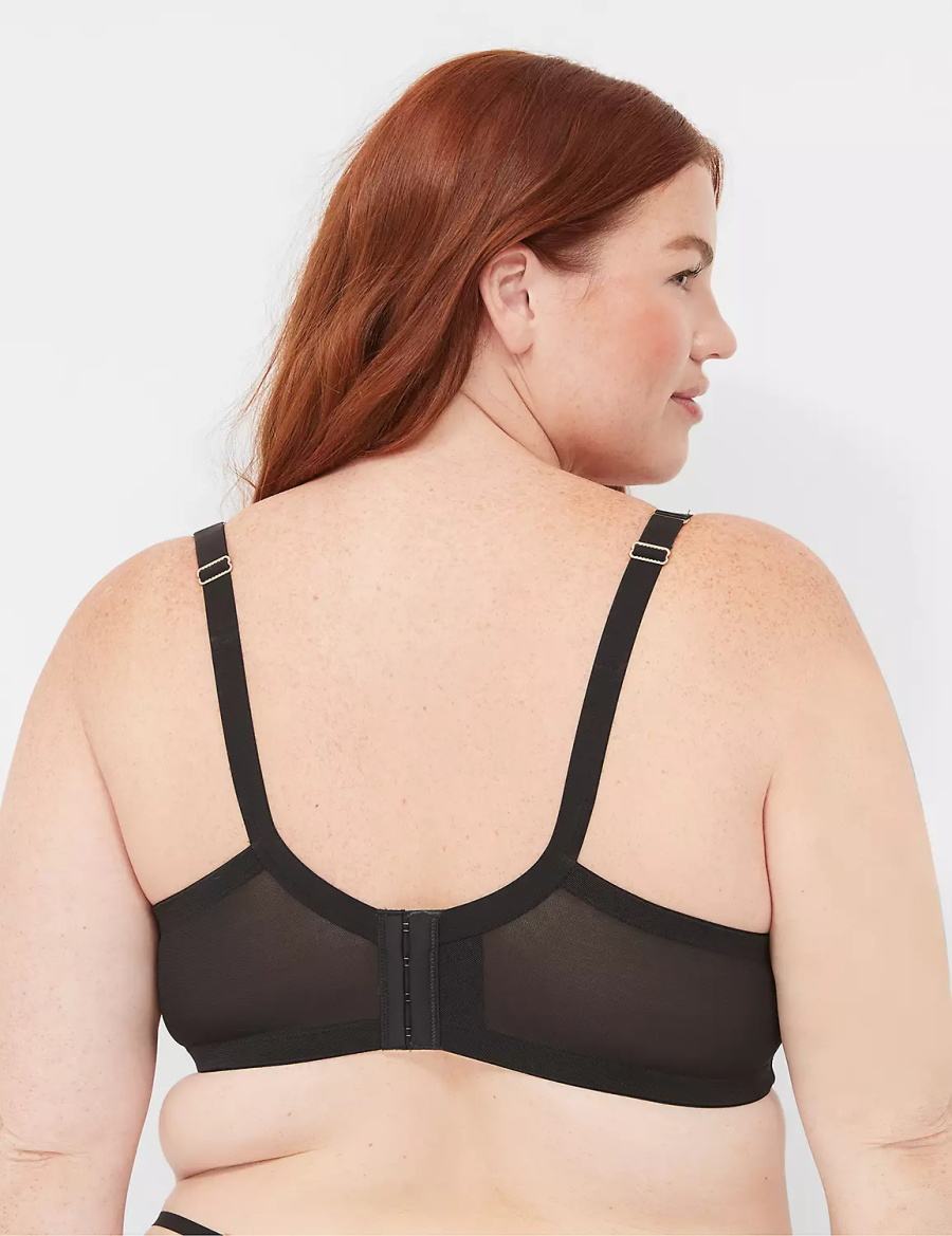 Dámské Bralettes Lane Bryant Fishnet Lace Max Boost Plunge Černé | WUR856CY