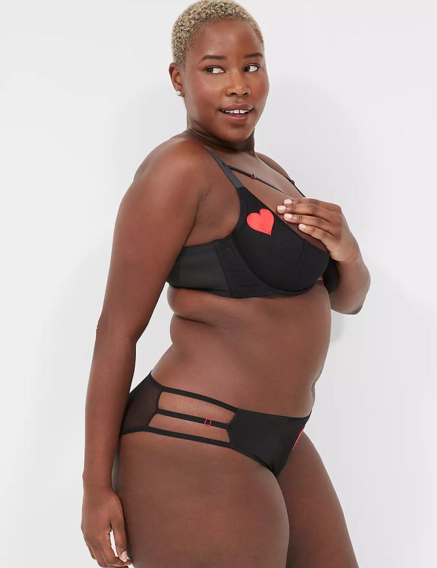 Dámské Bralettes Lane Bryant Heart Quarter Cup Černé | ZJE3051RI