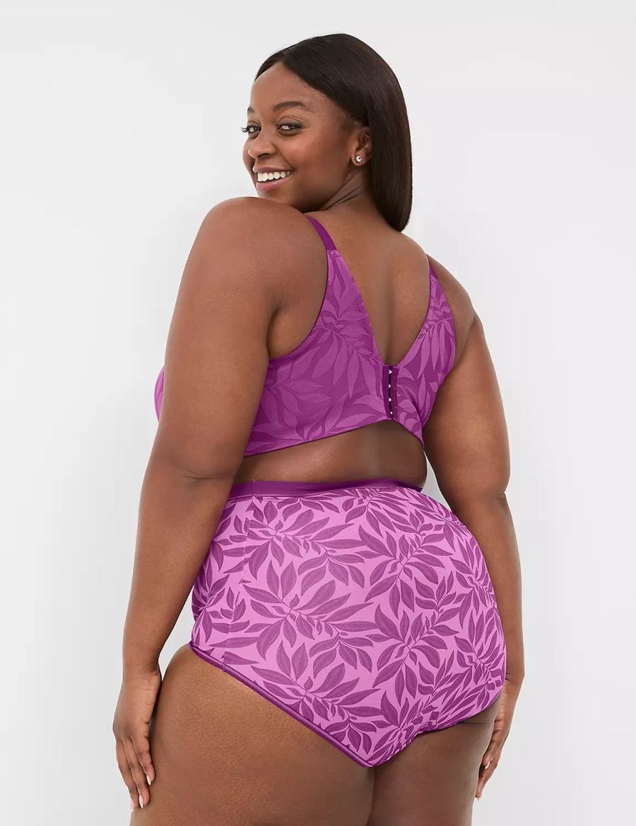 Dámské Bralettes Lane Bryant Invisible Lace Backsmoother Full Coverage No-Wire Fialové | XUD721HB