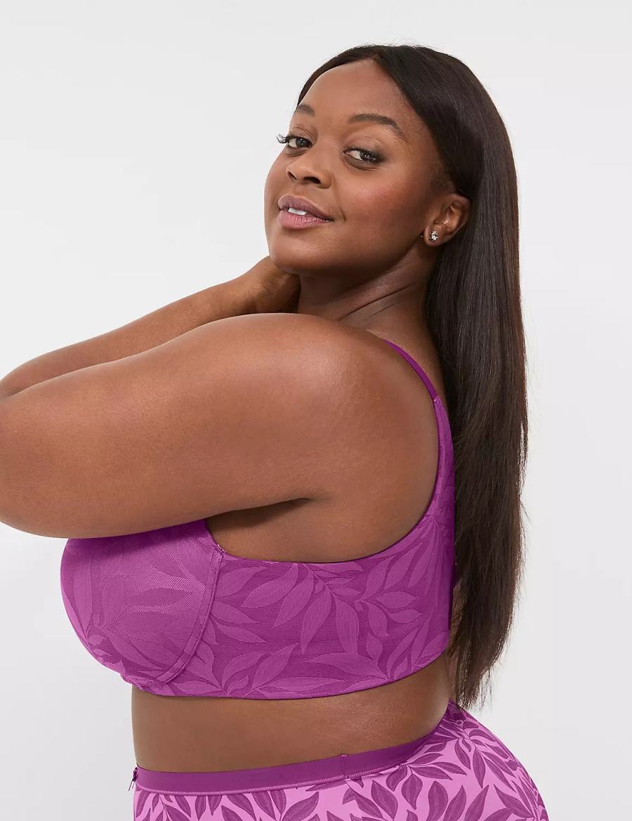 Dámské Bralettes Lane Bryant Invisible Lace Backsmoother Full Coverage No-Wire Fialové | XUD721HB