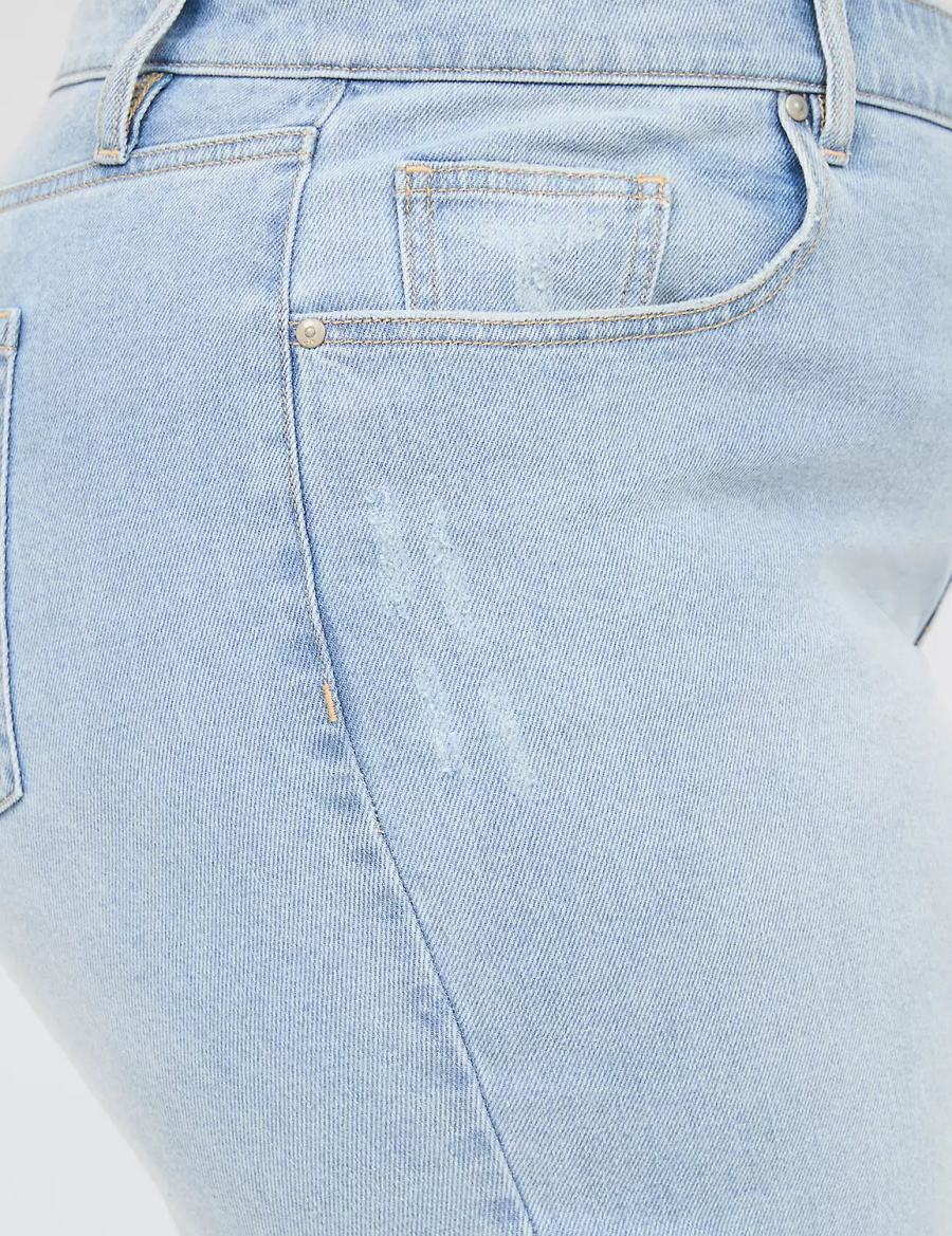 Dámské Džíny Lane Bryant Boyfriend Fit Capri With Embroidery Světle Blankyt | VNS1990NA