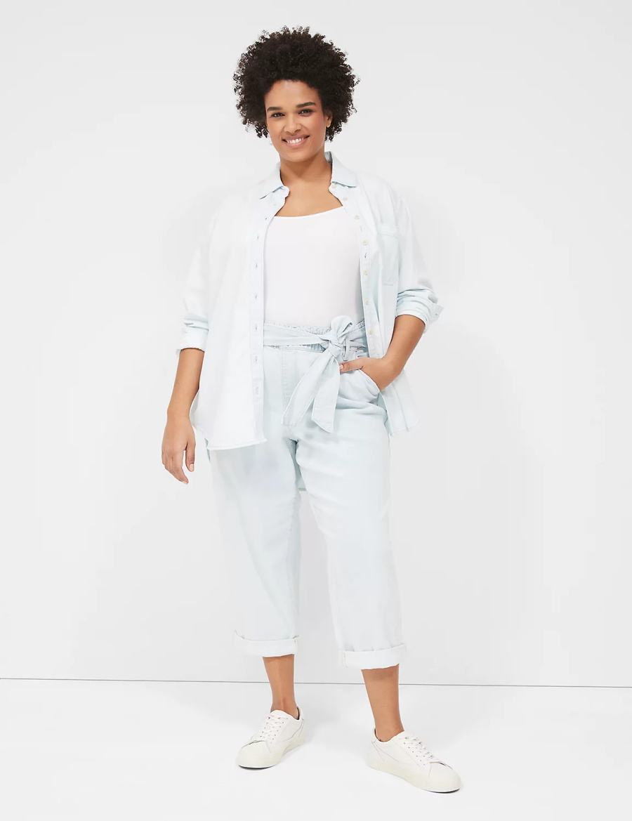 Dámské Džíny Lane Bryant Pull-On Fit Boyfriend Světle Blankyt | PZY6266IJ