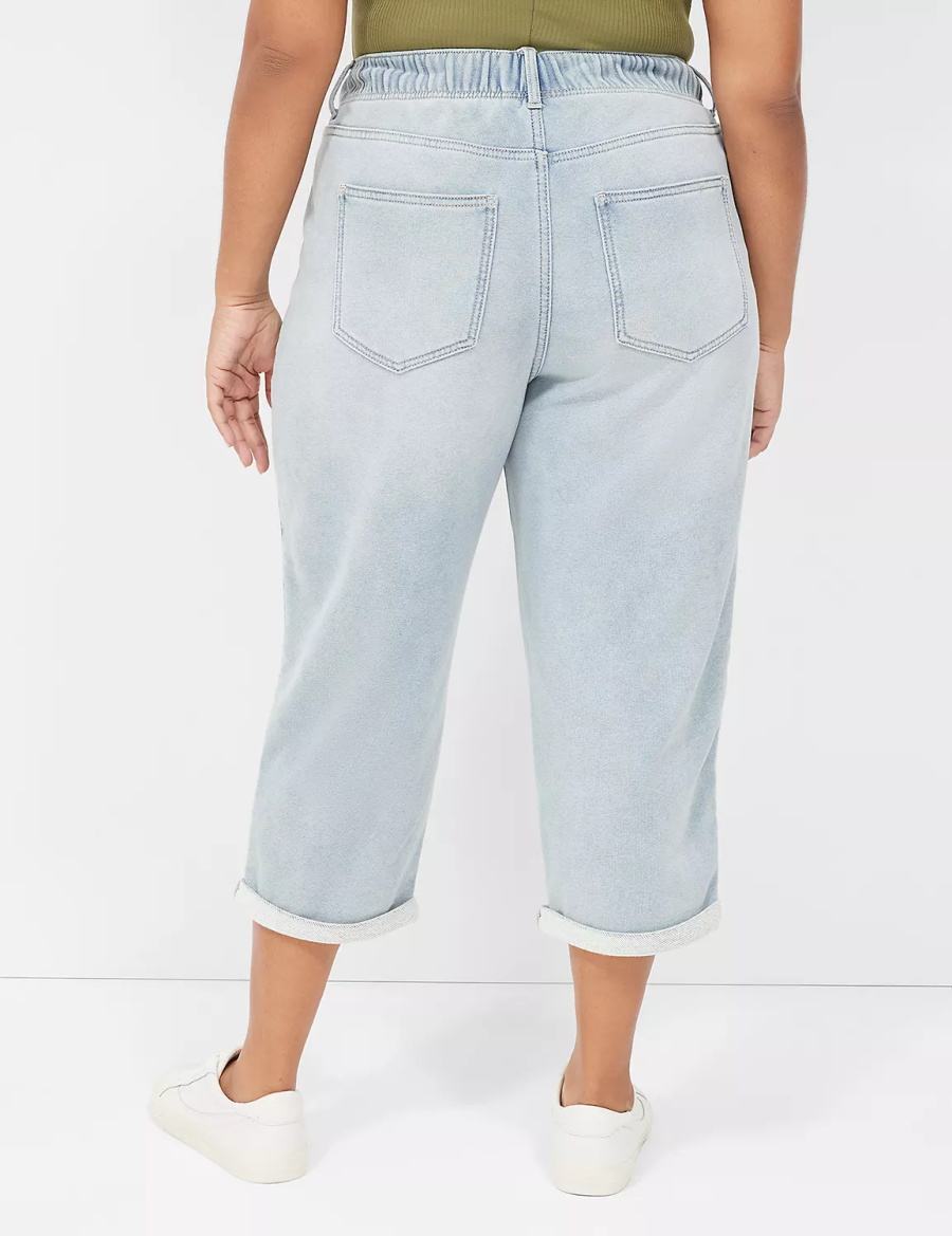Dámské Džíny Lane Bryant Pull-On Fit Knit Boyfriend Capri Světle Blankyt | GSE5135YG