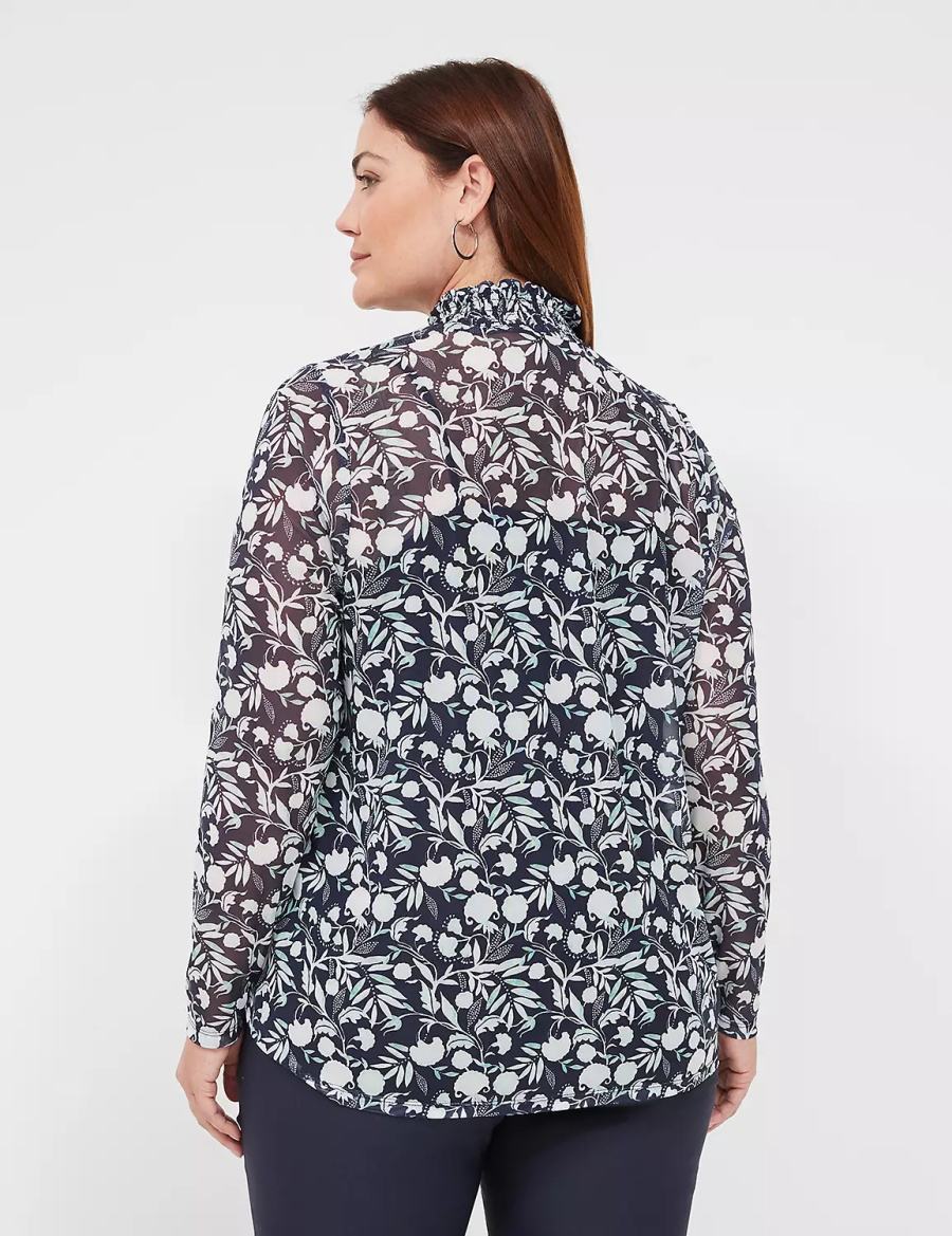 Dámské Halenka Lane Bryant Swing Smocked-Neck Top With Attached Cami Tyrkysové | QZT9445HL