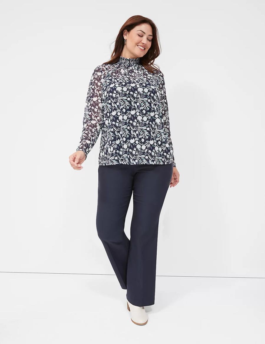 Dámské Halenka Lane Bryant Swing Smocked-Neck Top With Attached Cami Tyrkysové | QZT9445HL
