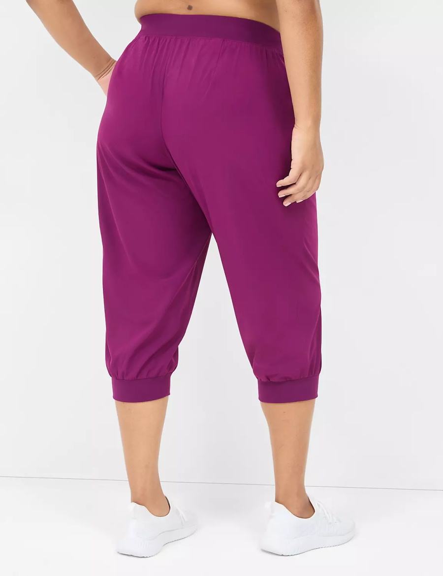 Dámské Jogger Kalhoty Lane Bryant LIVI Stretch Woven Capri Tmavě Fialové | AHV7664KW