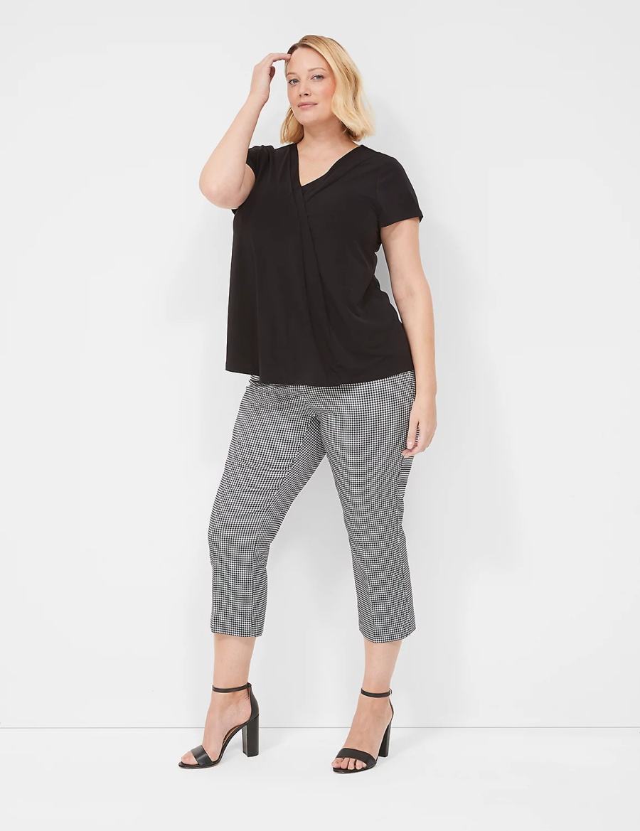 Dámské Kalhoty Lane Bryant 4-Season Slim Capri Černé | KTC8162BO