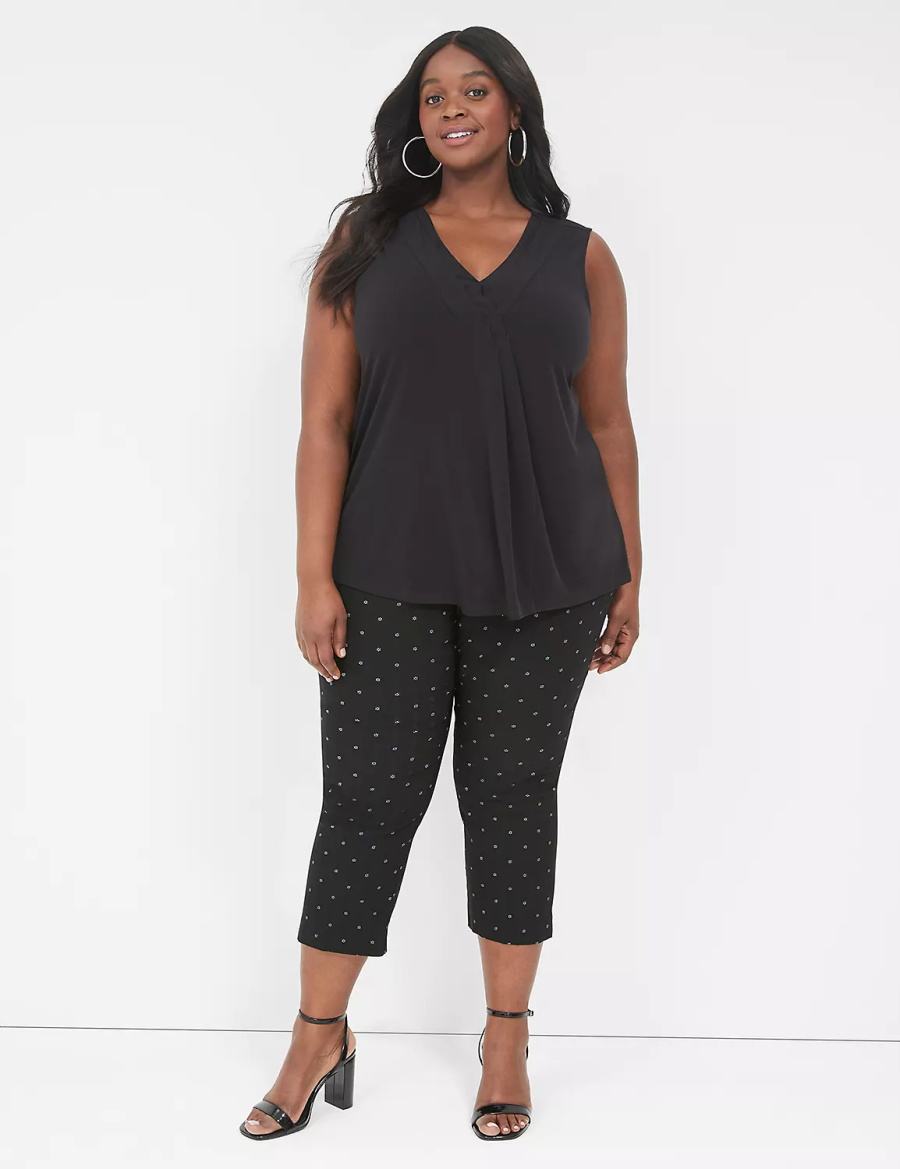 Dámské Kalhoty Lane Bryant 4-Season Slim Capri Černé | VWU8119XW
