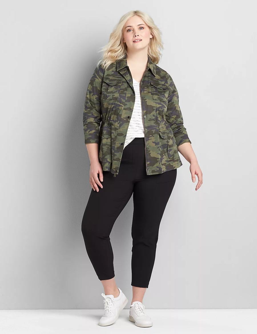 Dámské Kalhoty Lane Bryant On-The-Go Slim Ankle Černé | FVQ4510JK