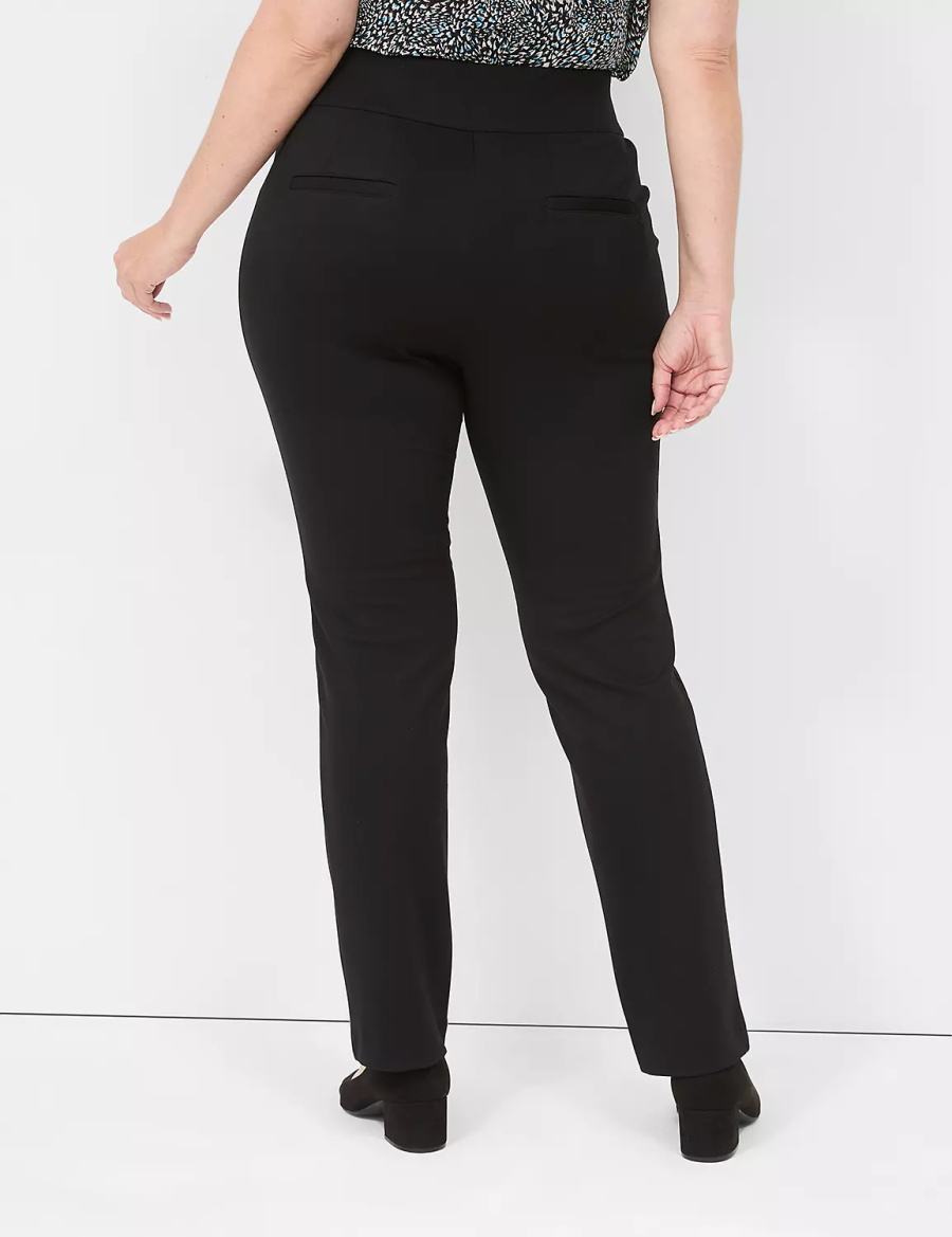 Dámské Kalhoty Lane Bryant Pull-On Ponte Straight Černé | ZRV9444LT