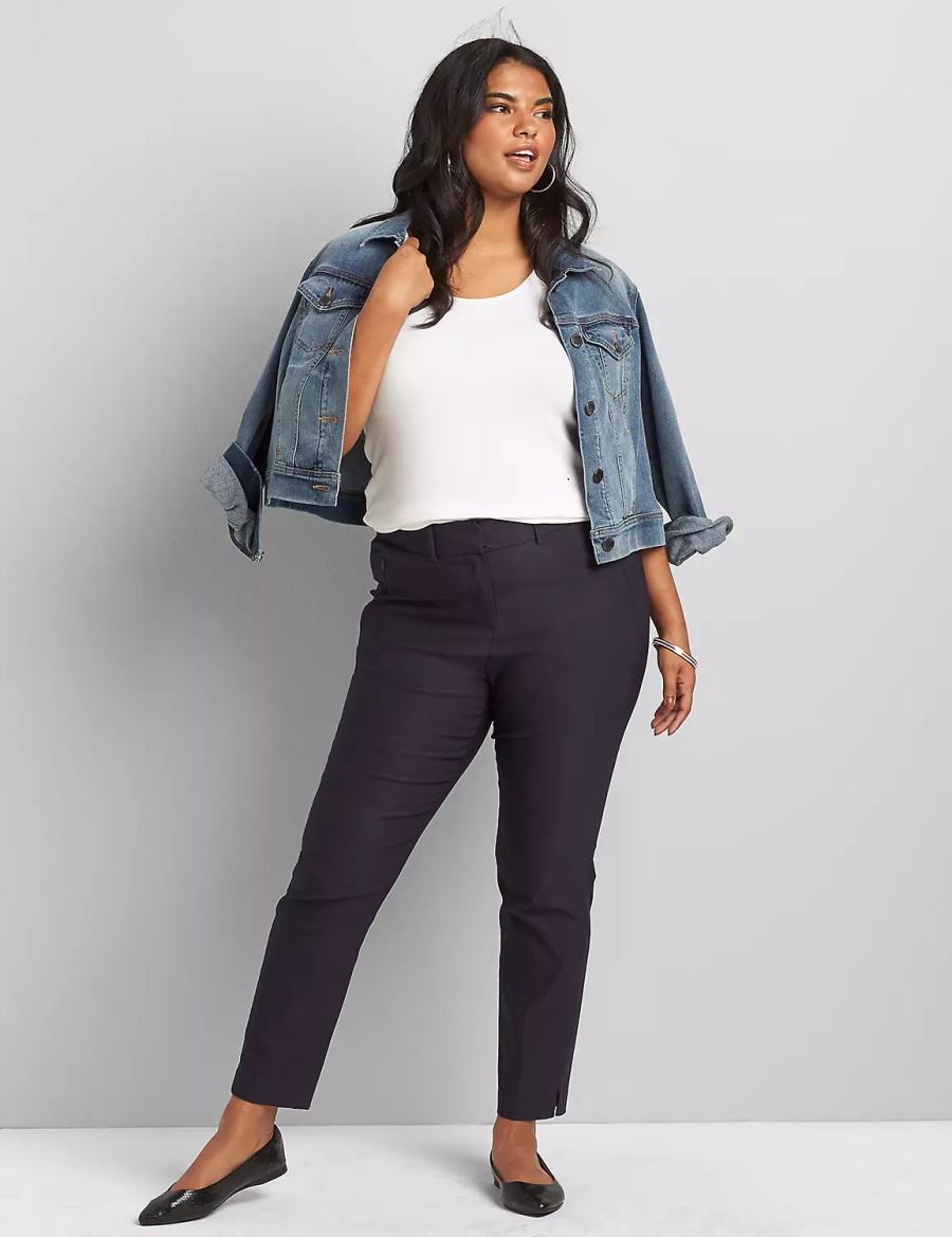 Dámské Kalhoty Lane Bryant Slim Ankle 4-Season Blankyt | NWU1379VH