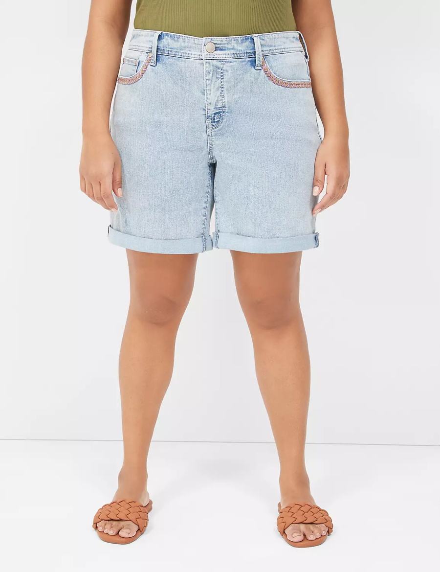 Dámské Kraťasy Lane Bryant Seven7 Weekender Jean With Colorful Stitching Blankyt | XXZ3013KX