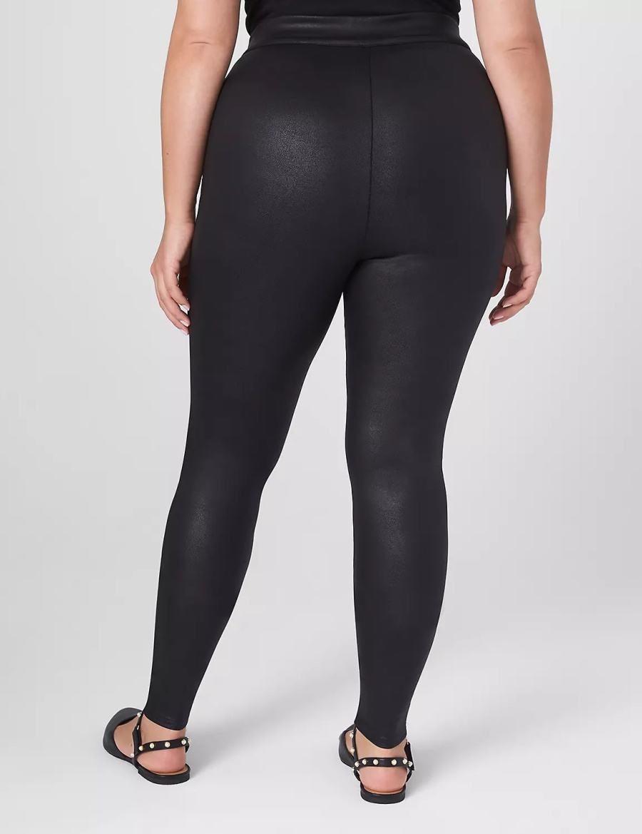 Dámské Legíny Lane Bryant Pull-On High-Rise Ponte - Coated Černé | ZVC6140QV
