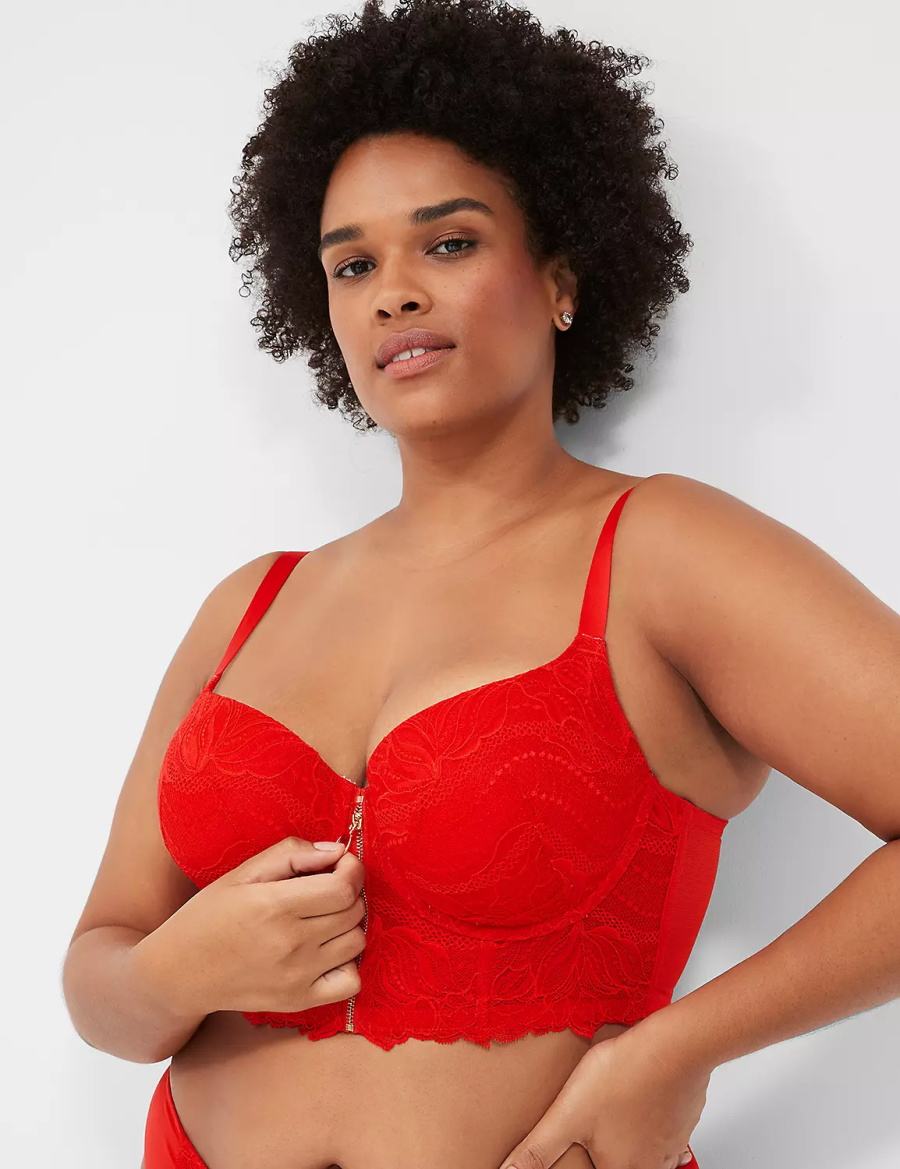 Dámské Podprsenka Balkonetová Lane Bryant Boost Longline Červené | FHY9591HE