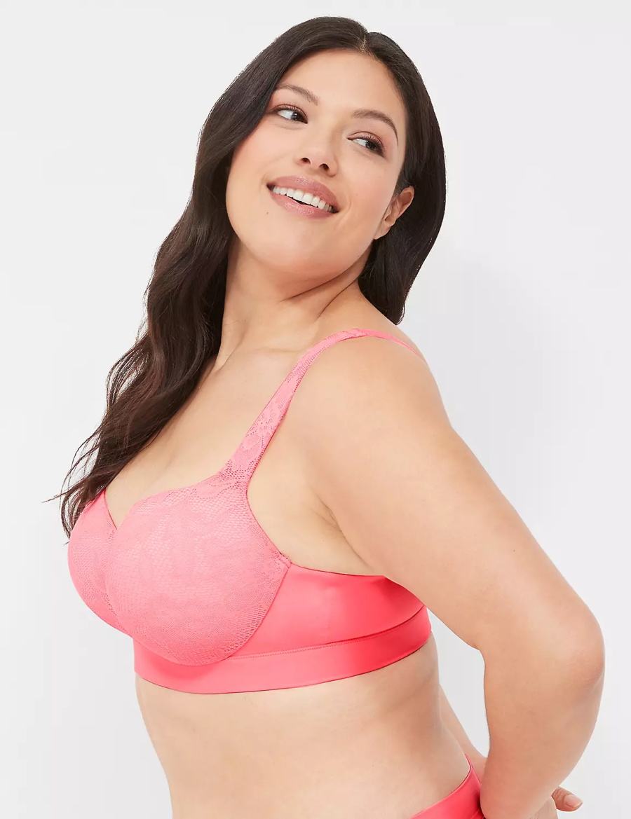 Dámské Podprsenka Balkonetová Lane Bryant Comfort Bliss Lightly Lined Růžové | DPL9039FP
