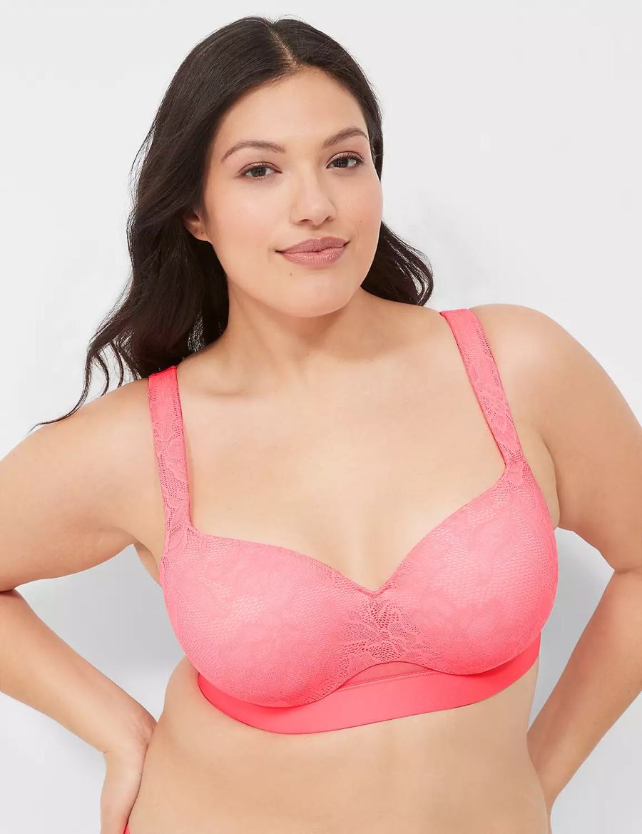 Dámské Podprsenka Balkonetová Lane Bryant Comfort Bliss Lightly Lined Růžové | DPL9039FP