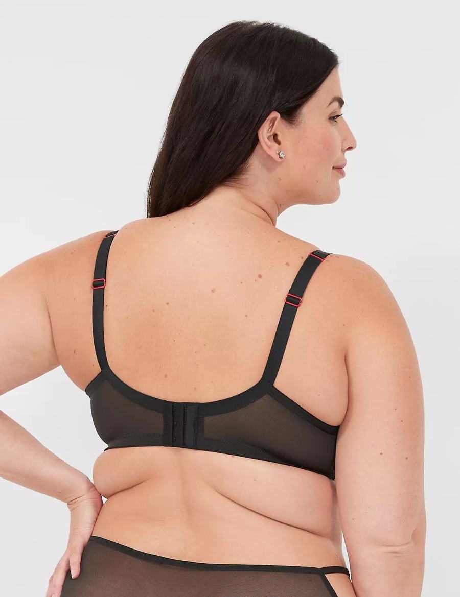 Dámské Podprsenka Balkonetová Lane Bryant Lace-Trim Lightly Lined Černé | CTO763UV