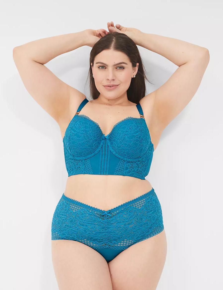 Dámské Podprsenka Balkonetová Lane Bryant Lace Longline Boost Blankyt | BAV417SY