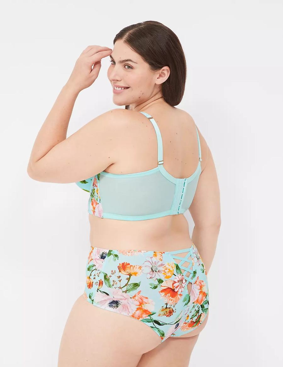 Dámské Podprsenka Balkonetová Lane Bryant Printed Boost Longline Tyrkysové | ZGC7359KZ