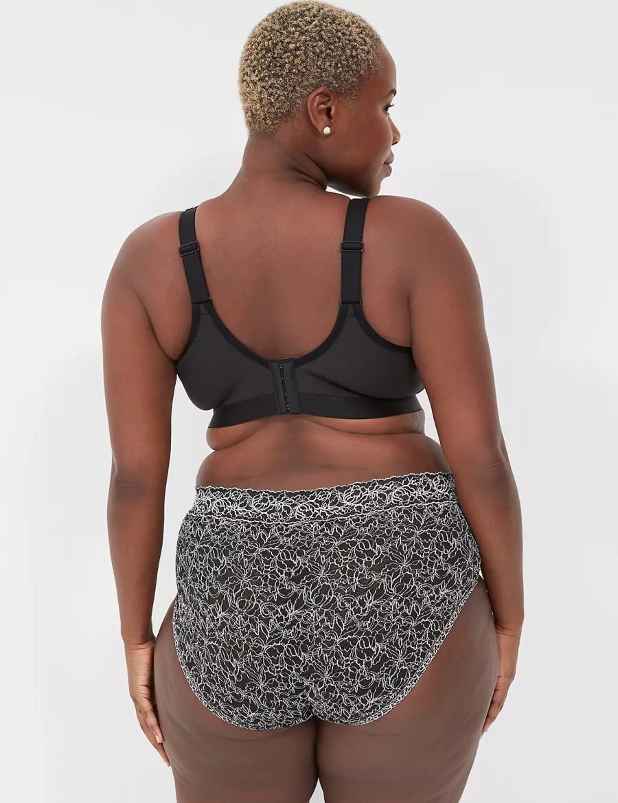 Dámské Podprsenka Bez Podšívky Lane Bryant No-Wire with Lace Černé | URA1642JU