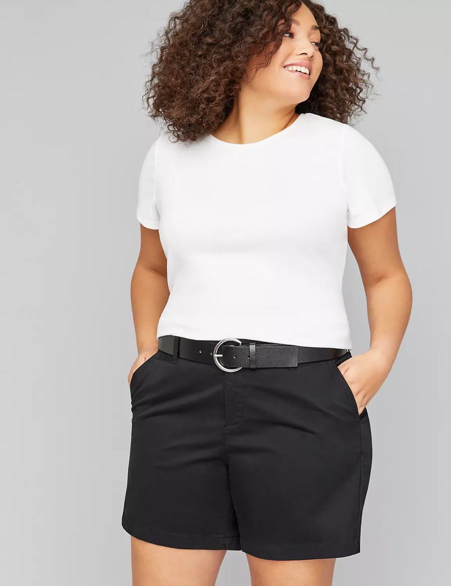 Dámské Pásky Lane Bryant Round Buckle Černé | EUJ9611ZC