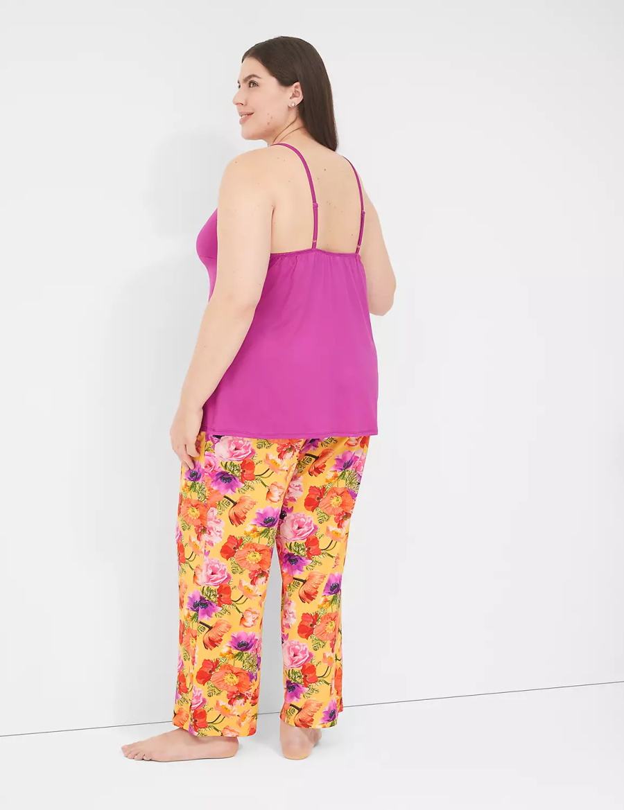 Dámské Pyžama Lane Bryant DreamyCool Cami & Block Pant PJ Set Fialové Viacfarebný | LSL9776BW