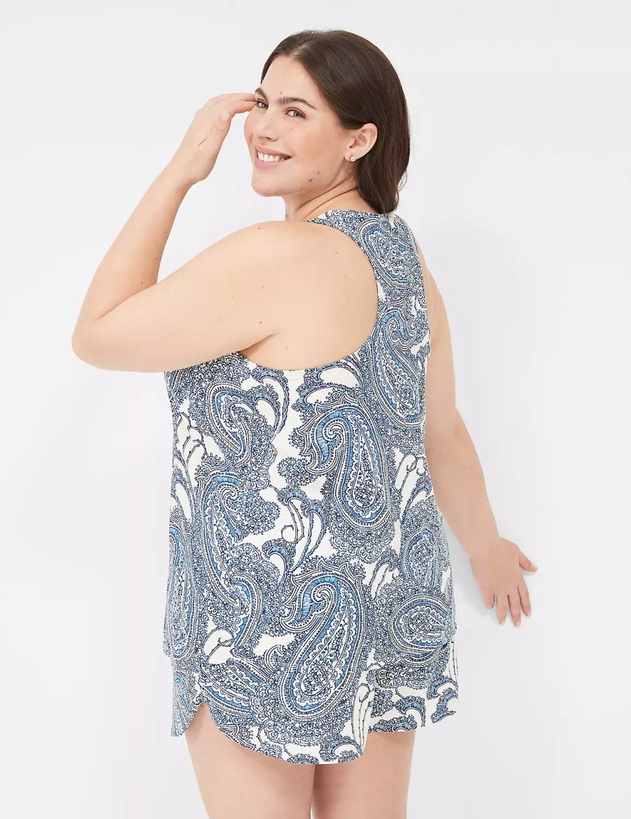 Dámské Pyžama Lane Bryant DreamyCool Tank & Short PJ Set Blankyt Viacfarebný | ZWW9880EG