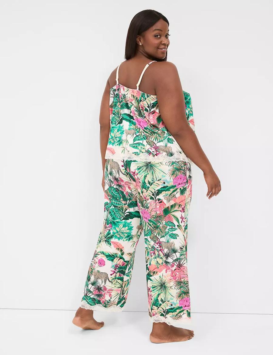 Dámské Pyžama Lane Bryant Printed Cami & Pant PJ Set Zelene Viacfarebný | QZA8248OQ