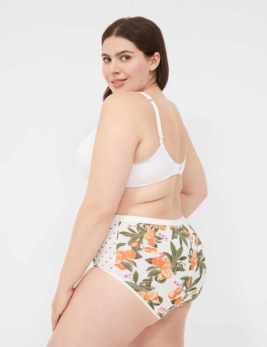 Dámské Slipy Lane Bryant Cotton Full Žluté Bílé | TBY9021GH