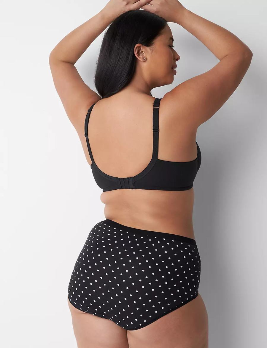 Dámské Slipy Lane Bryant Cotton Full with Lace Waist Zelene Černé | YKY4829EF