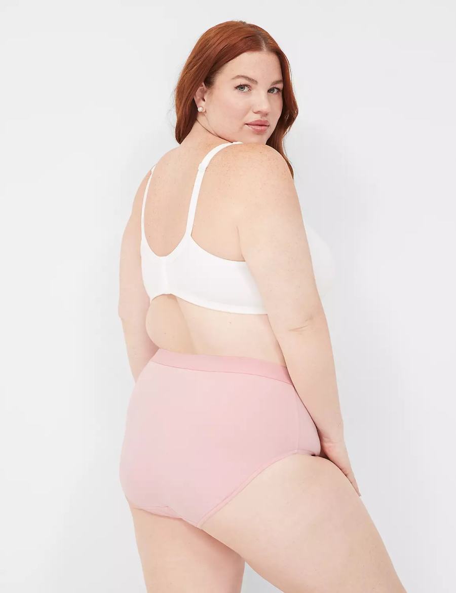 Dámské Slipy Lane Bryant Cotton High-Leg With Wide Waistband Růžové Žluté | PYW7789OK