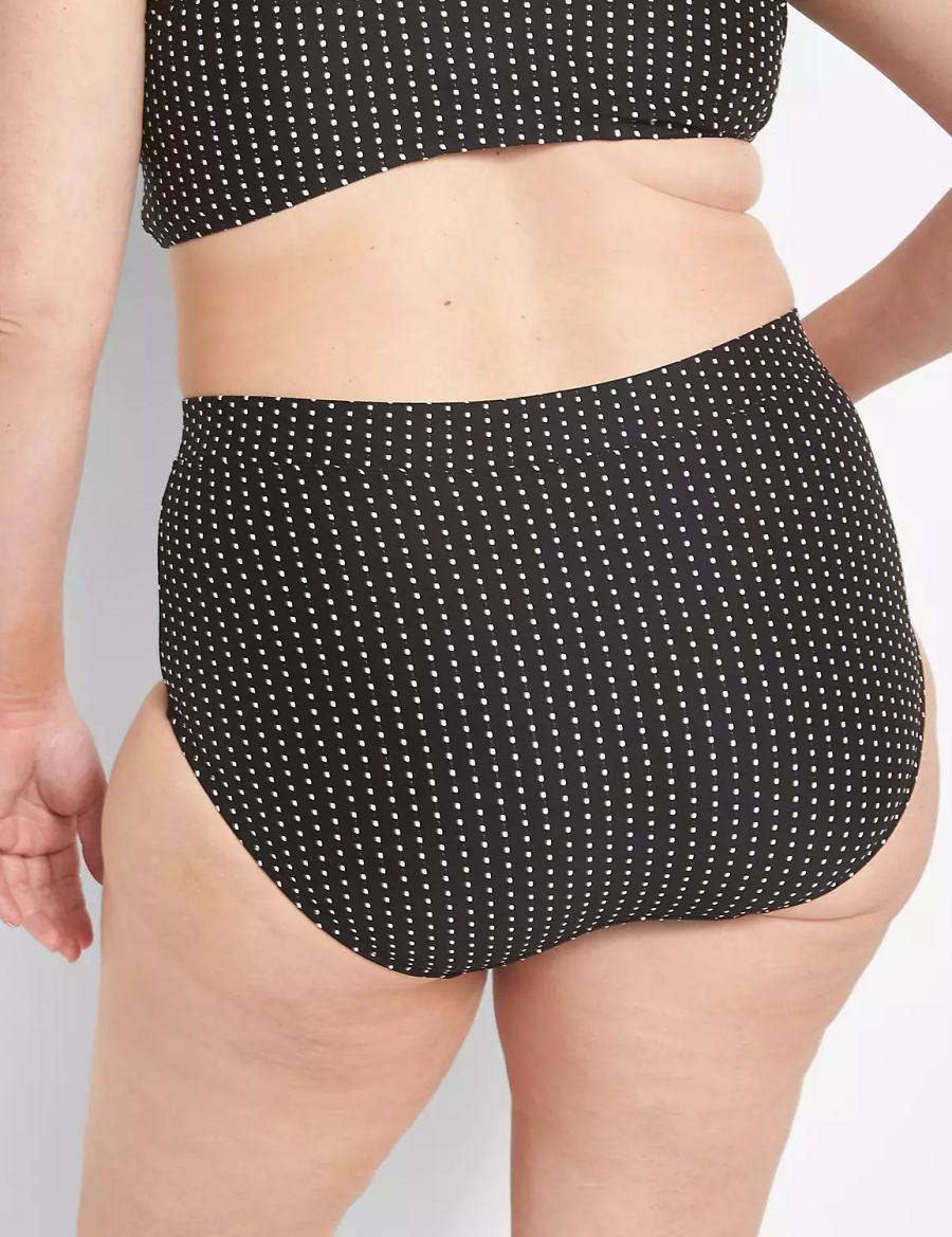 Dámské Slipy Lane Bryant Dot Texture Swim Černé | JSN9737HF