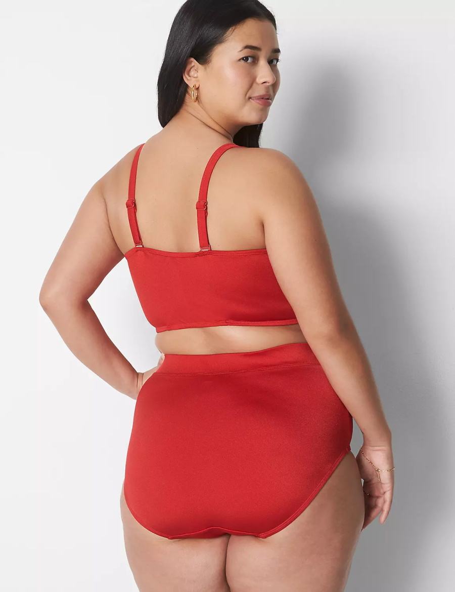 Dámské Slipy Lane Bryant Shimmer Swim Červené | DFM9995WW
