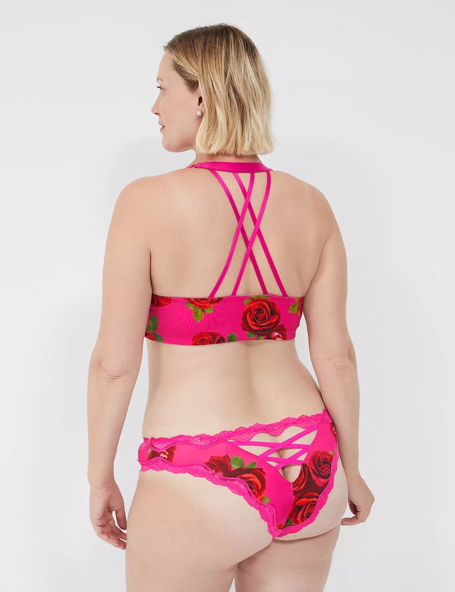 Dámské Slipy Lane Bryant Strappy-Back Tanga Růžové Fuchsie | UPO624WH