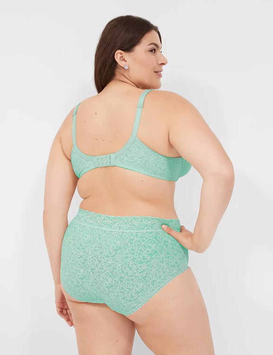 Dámské Slipy Lane Bryant Stretch Lace High-Leg Světle Zelene | MAG9791WZ