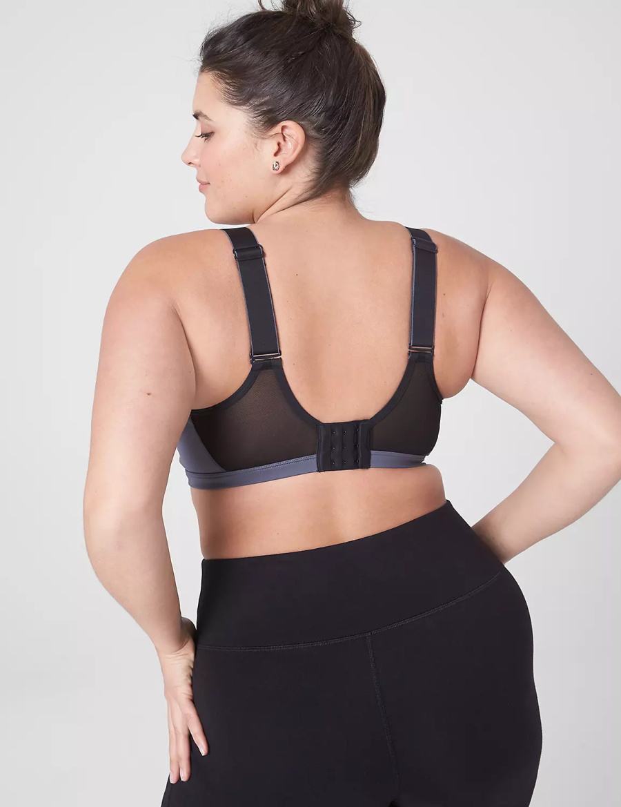 Dámské Sportovní Podprsenka Lane Bryant LIVI High-Impact Wicking Underwire Šedé Černé | SLP6783WQ