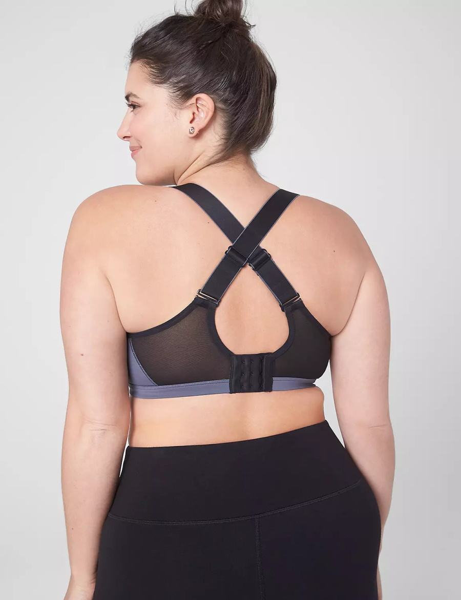Dámské Sportovní Podprsenka Lane Bryant LIVI High-Impact Wicking Underwire Šedé Černé | SLP6783WQ