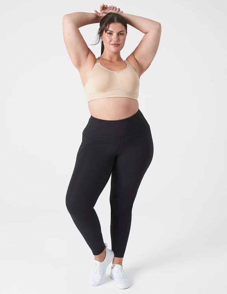Dámské Sportovní Podprsenka Lane Bryant LIVI High-Impact Wicking Underwire Béžový | ISX3960SO